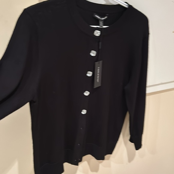 🤩BNWT Black Cardigan With Crystal Buttons - Picture 5 of 6